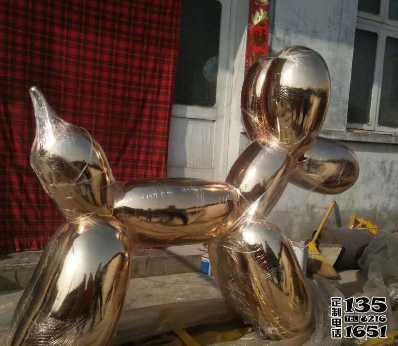 廣場(chǎng)創(chuàng)意玻璃鋼抽象金色氣球狗雕塑 廣場(chǎng)創(chuàng)意玻璃鋼抽象金色氣球狗雕塑